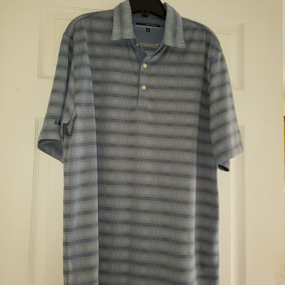 Blue Greg Norman stripe t-shirt - Picture 1 of 3